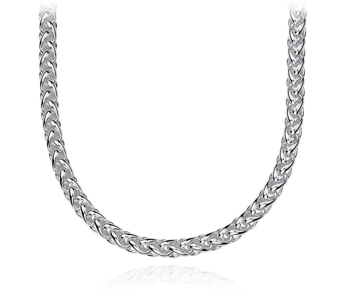 necklace chain wheat chain necklace in sterling silver guxpiei