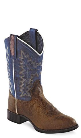 old west boots old west blue youth boys oily leather round toe cowboy western boots cxvfxyx