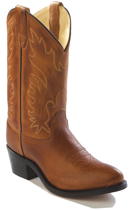 old west boots old west youth j-toe leather western boots - brown vmuuyyj
