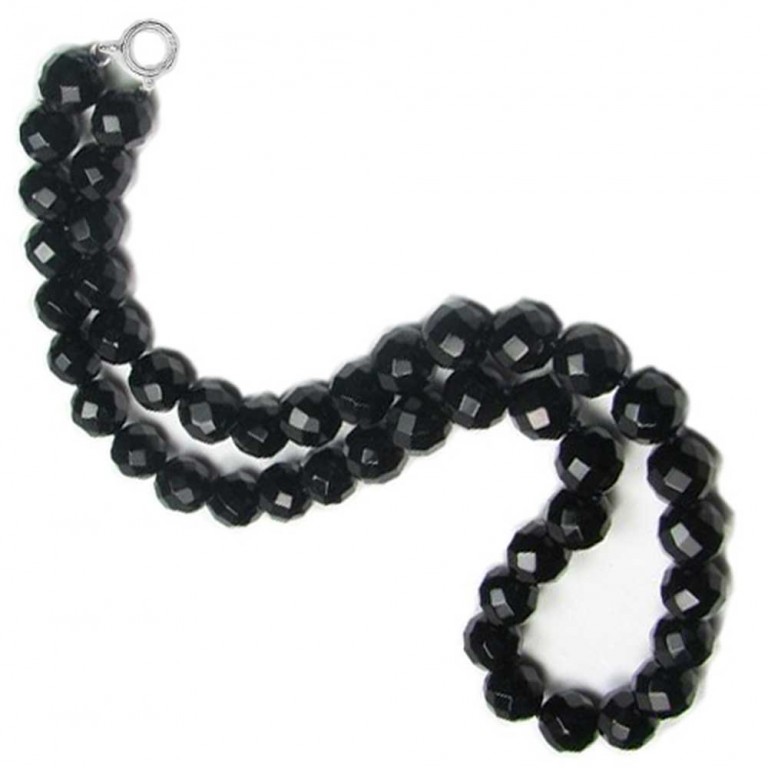 onyx necklace genuine black onyx faceted bead necklace 20in swmgmuz