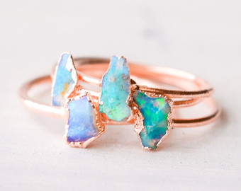 opal jewelry opal ring - australian opal ring - raw opal ring - rough opal ring - hxluitl