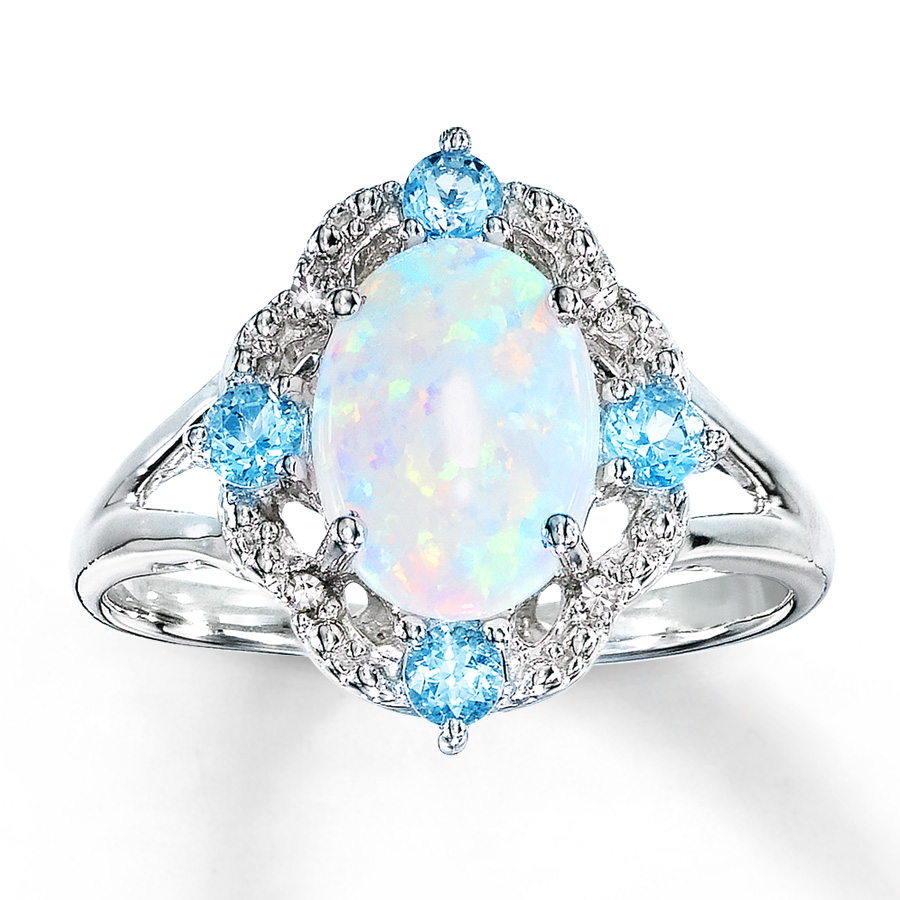 opal promise rings lab-created opal ring blue topaz u0026 diamonds sterling silver hgihjxi