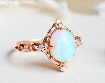 opal promise rings vintage pear opal engagement ring 14k 18k by michelliadesigns njyzsap