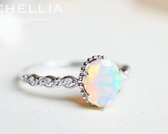 opal promise rings vintage pear opal engagement ring 14k 18k by michelliadesigns rsnxjhh