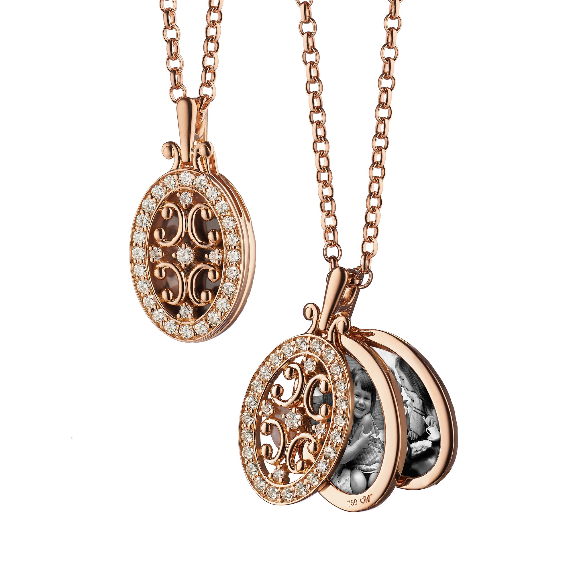oval gate locket necklace in rose gold fyidefe