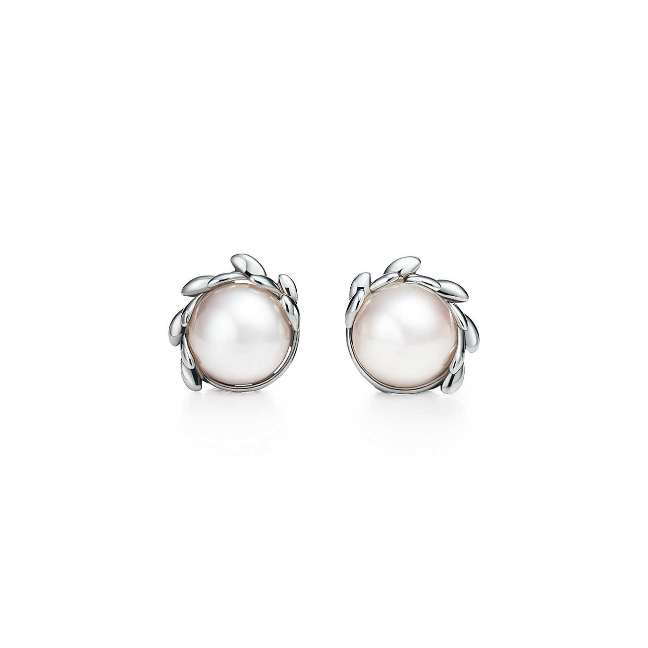 paloma picasso® olive leaf pearl earrings in sterling silver. | tiffany u0026  co. dzjhoap