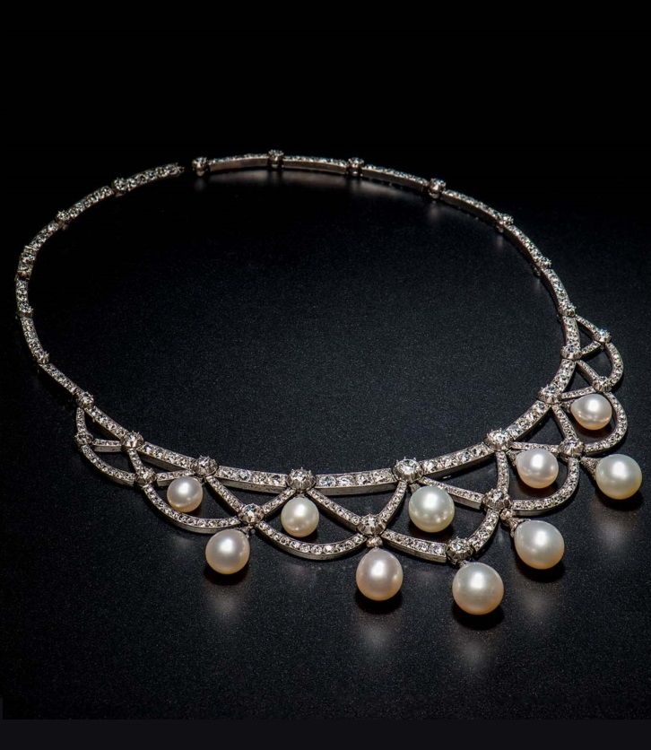 pearl and diamond necklace an antique pearl, and diamond necklace, european, c. 1880. necklace with rkevcnn