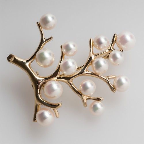 pearl brooch mikimoto pearl tree brooch pin lohqehy