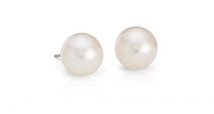 pearl earrings freshwater cultured pearl stud earrings in 14k white gold (9mm) kaioahl