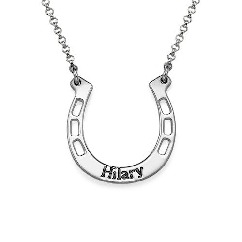 personalized silver horseshoe necklace ipfmkzh