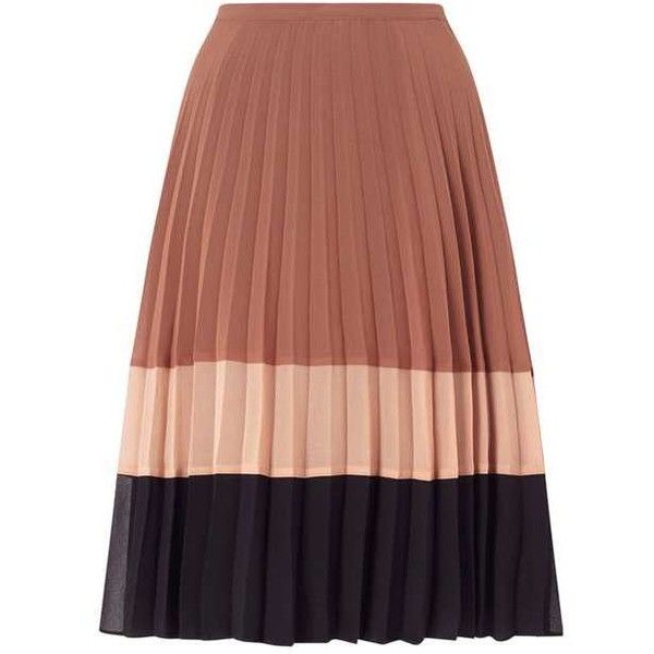 pleated skirt colour block pleat skirt found on polyvore featuring skirts, block print  skirts, color block umtrckl