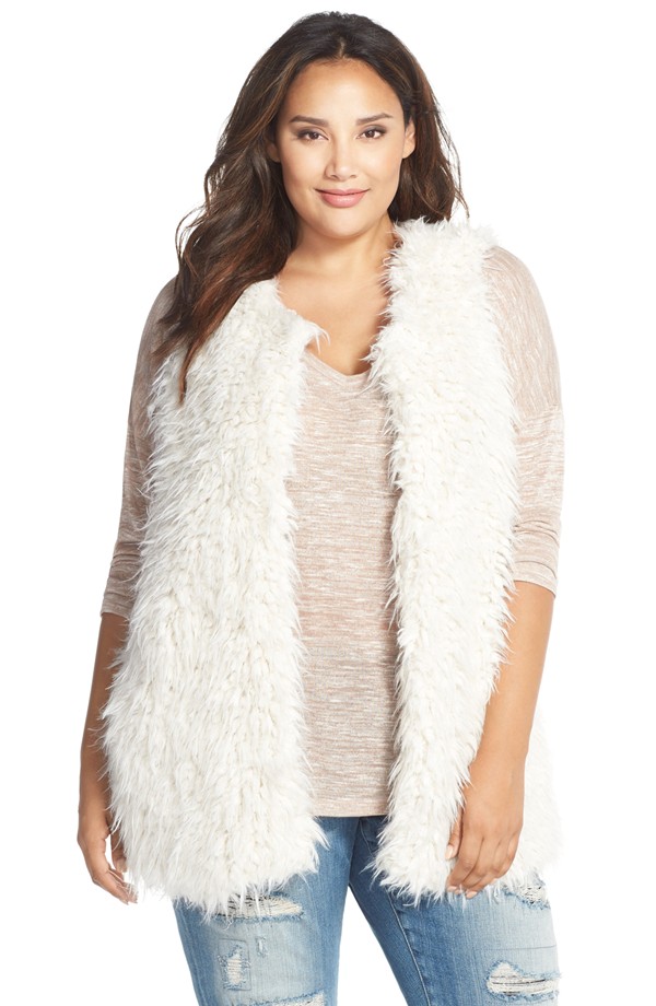 plus size fur vest two by vince camuto oversized shaggy faux fur vest (plus size) | nordstrom ittpamg