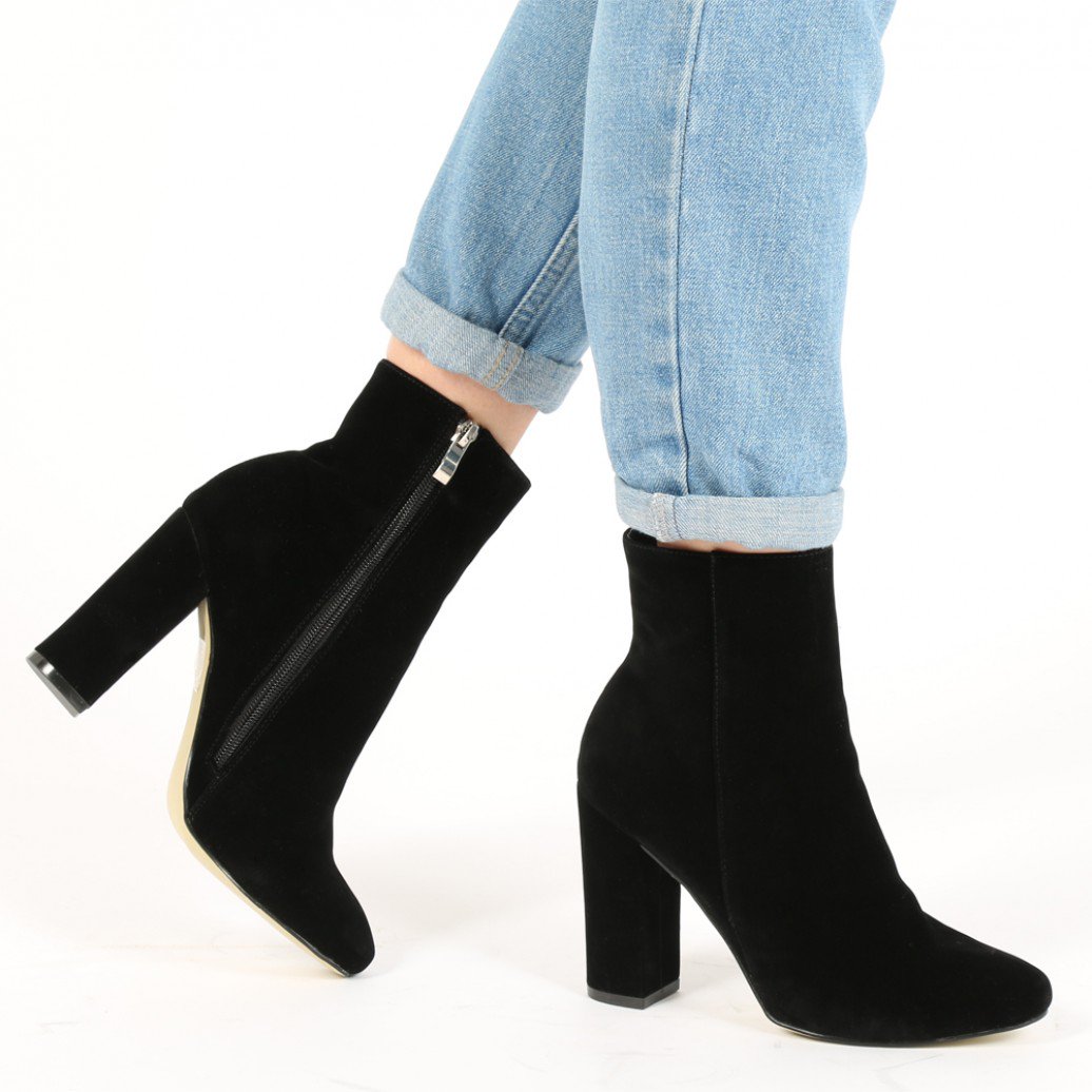presley ankle boots in black faux suede vifkprp
