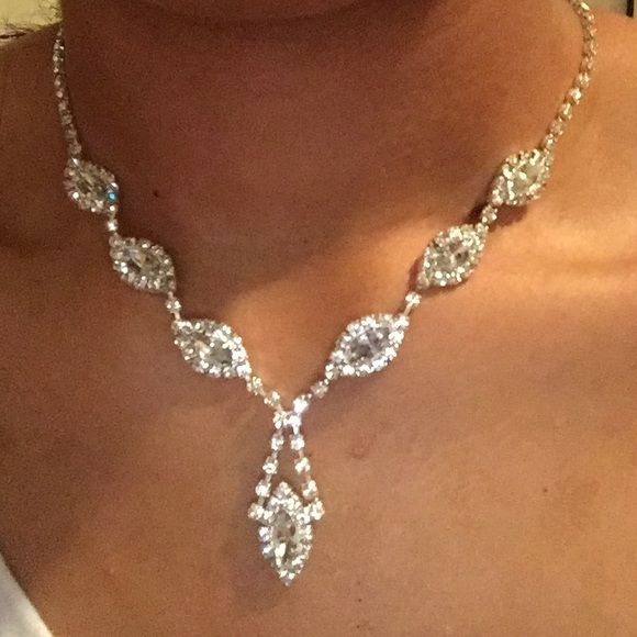 prom jewelry silver necklace set urgugen