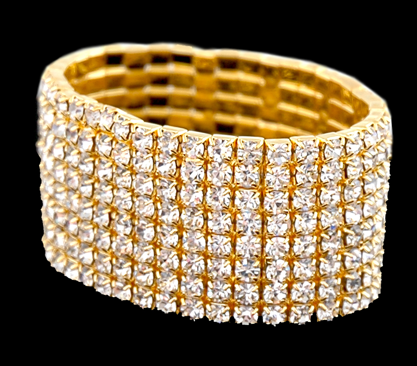 rhinestone bracelets bridal bracelets 8 row gold tone stretchable rhinestone bracelet gcayvlo