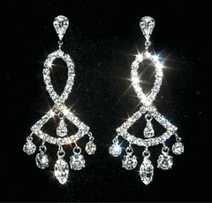 rhinestone earrings #12325 fanned bottom chandelier earring buinjsh