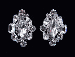 rhinestone earrings #13106 - rhinestone oval x earrings xazgspe