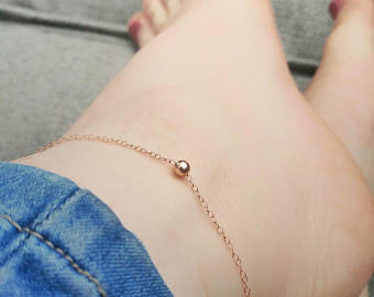 rose gold anklet. rose gold anklet chain. minimalist rose gold ankle. rose  gold tisriki