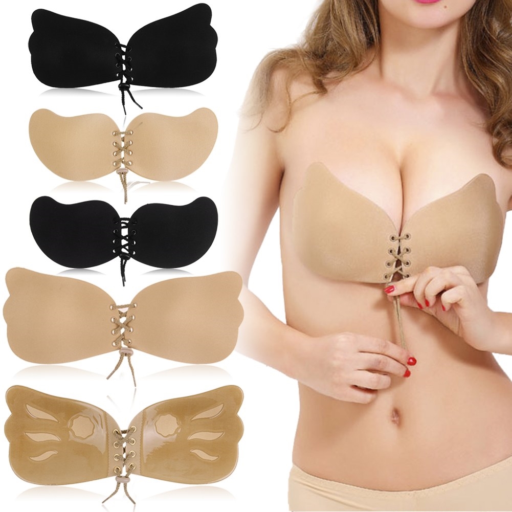 self adhesive strapless invisible bra butterfly shaped hxxynps