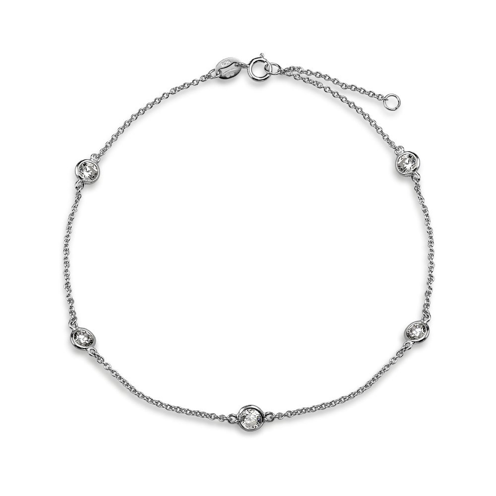 silver anklets bling jewelry cz by the inch sterling silver cz anklet 9in jpnhuqv