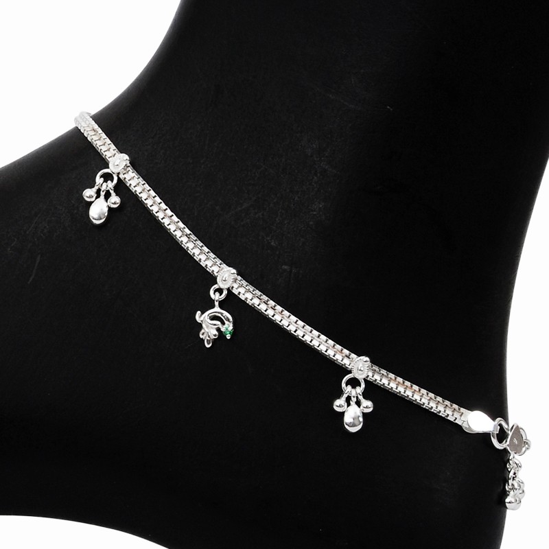 Silver anklets for Charm anklet | daisy charms fancy silver anklets | grt jewellers jkcnzrt