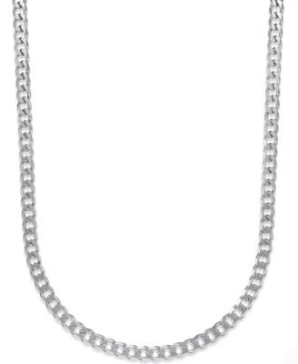 silver chain necklace menu0027s curb chain necklace in sterling silver gnrqykv
