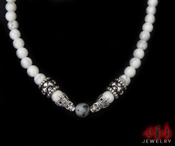 silver necklaces for women royal skulls hearts white marble bead silver necklace for women by s1ck  jewelry daunmam