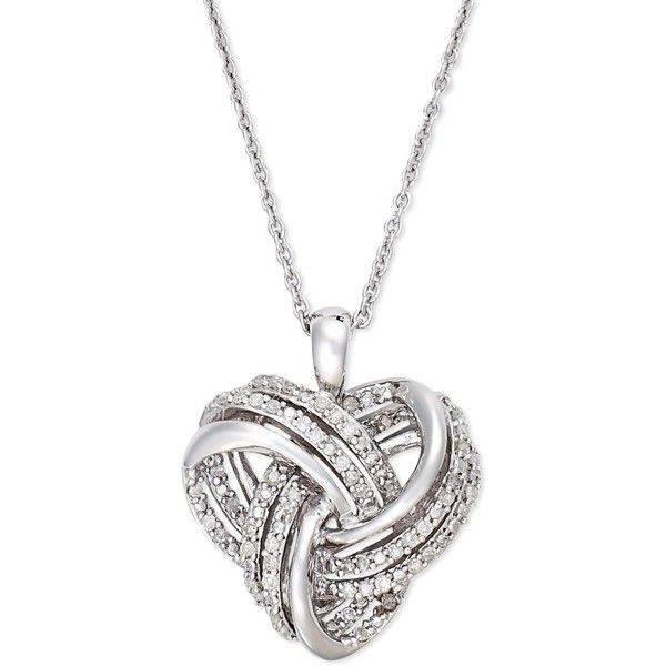 silver pendant necklace wrapped in love diamond heart pendant necklace in sterling silver (1/4. tsjkoff