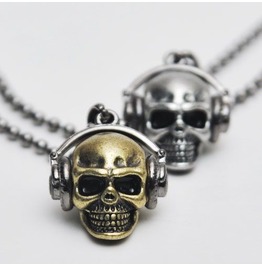 skull jewelry street edge funky skull headset necklace yewqnhy