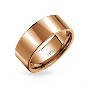 stainless steel jewelry ... bling jewelry rose gold plated stainless steel unisex wedding band 8mm yisoufp