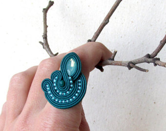 statement ring for woman gift unique rings teal jewelry fashion ring  gift|for|her tckouuw