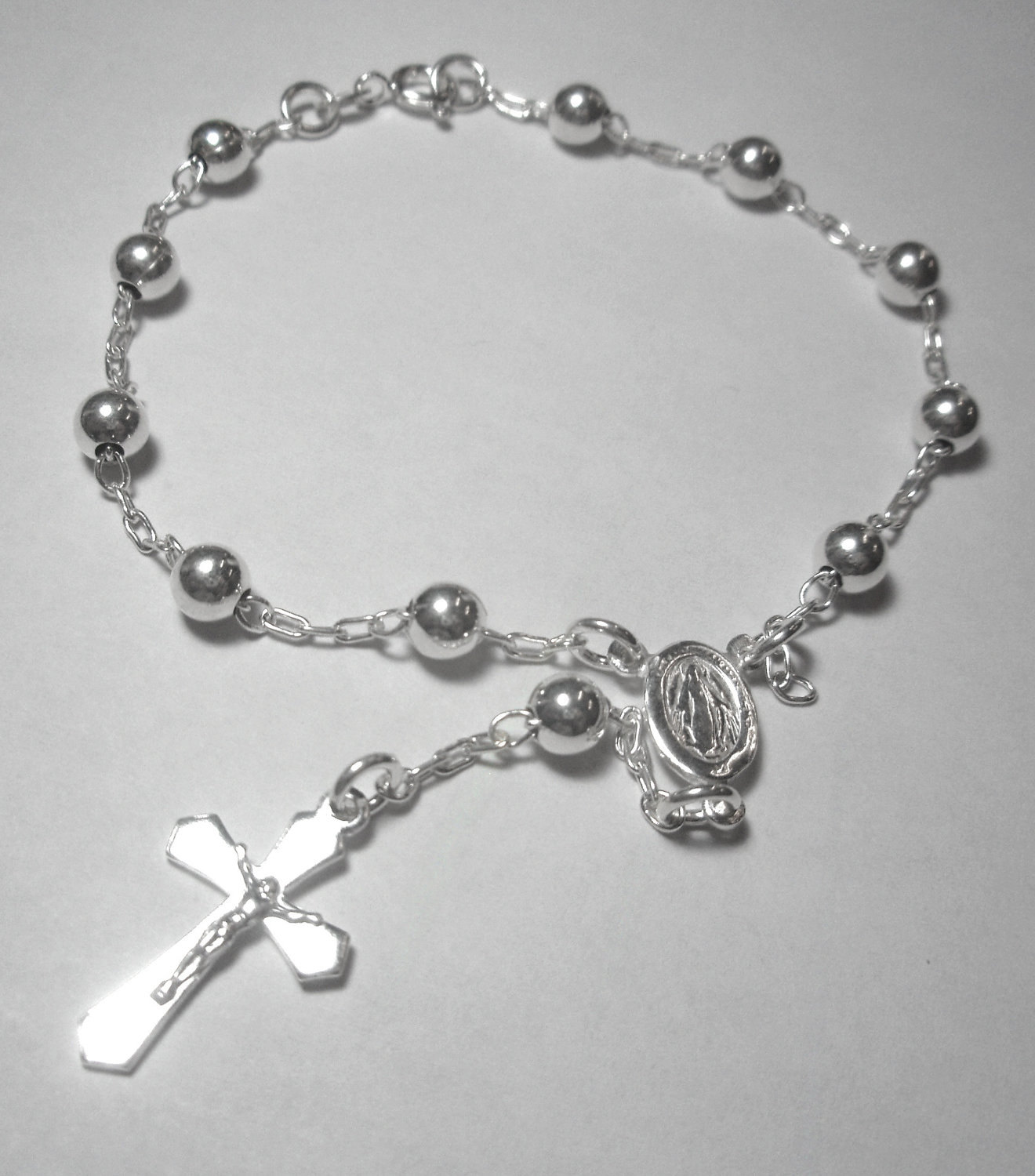 sterling silver rosary bracelet, rosary, rosary bracelet, catholic jewelry,  confirmation jewelry, tnttxdi