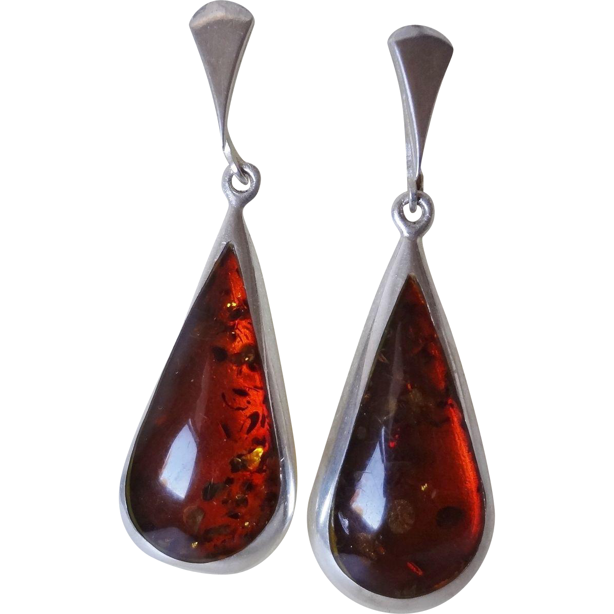 superb early 1900u0027s large baltic amber earrings sterling silver LCHYRAG