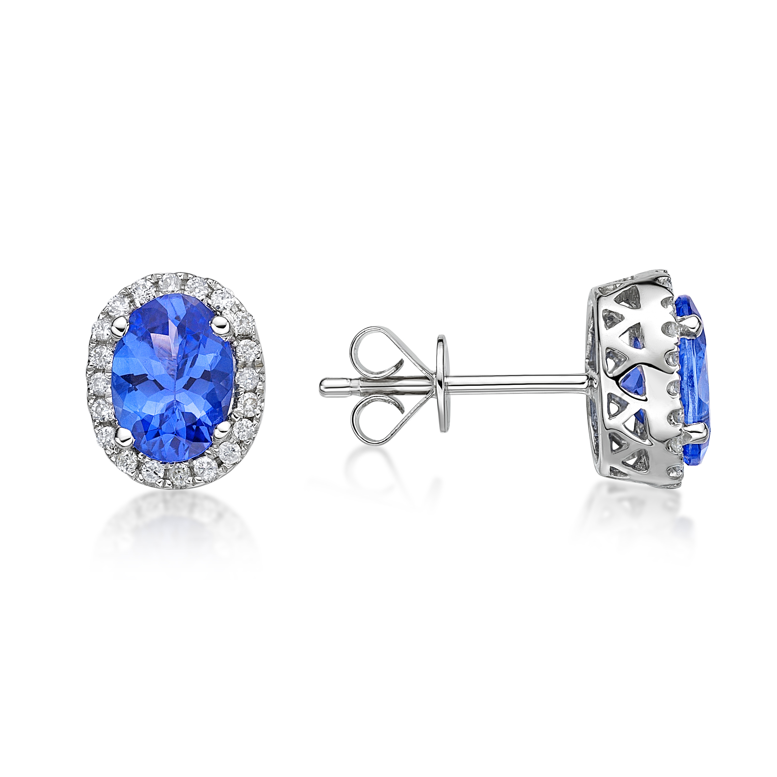 tanzanite earrings 1.45 ct tanzanite u0026 diamond halo stud earrings lzdgnyo