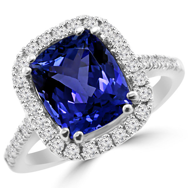 tanzanite rings cushion cut tanzanite diamond halo engagement ring zoplzwt