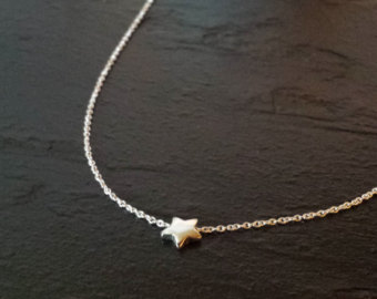 tiny sterling silver star necklace fvwjlur