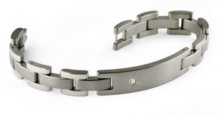titanium bracelets diamond set titanium bracelet with id plate. engraving ready ufkgiog