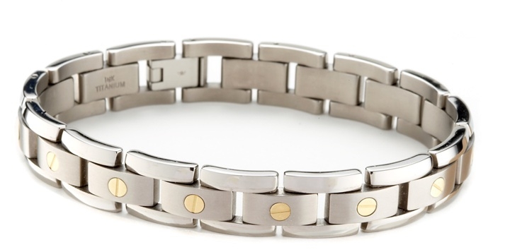 titanium bracelets email to a friend menu0027s titanium bracelet with 14k gold elements - click to uzvfzib