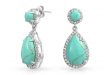 turquoise jewelry bling jewelry teardrop blue turquoise drop earrings cubic zirconia round ghthcdv