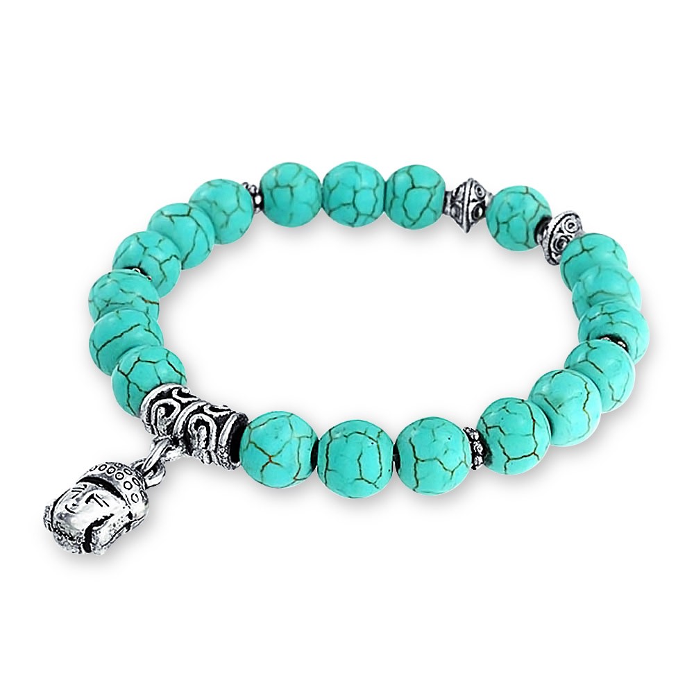 turquoise jewelry bling jewelry turquoise dangling baby buddha charms stretch bracelet 8mm audiyfh