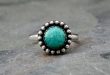 turquoise rings desert sky turquoise ring round turquoise cabochon set in sterling silver,  surrounded by a lkkcjnb