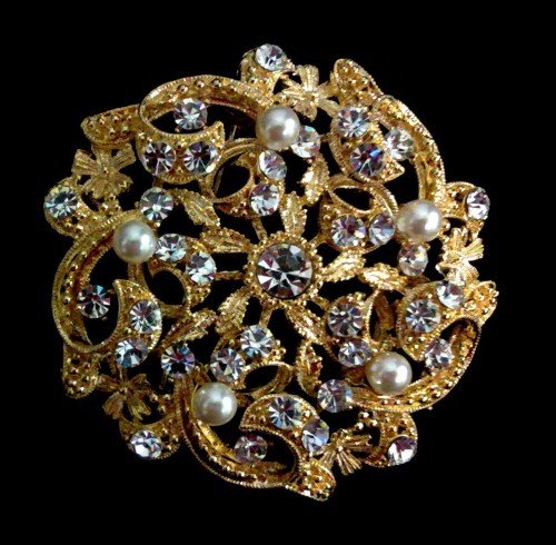 vines leaves bridal jewelry, silver flower broach, gold brooch - luxe ihcnhem