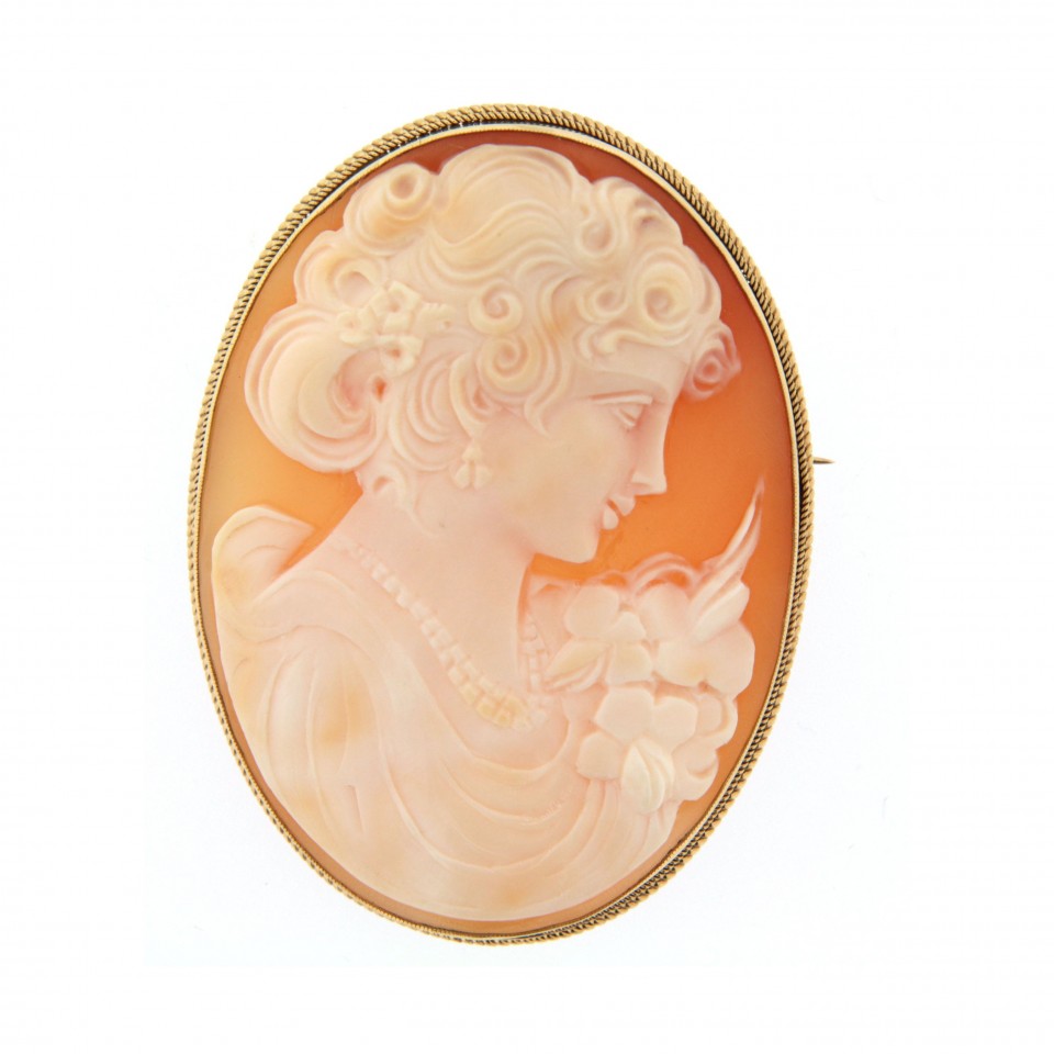 vintage 9ct gold shell cameo brooch kdxdycm