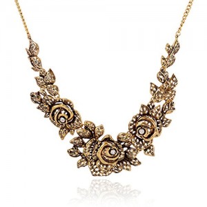 vintage necklaces su0026 e womenu0027s gold tone rose vintage jewelry chunky chain necklace choker  statement evening llexypz