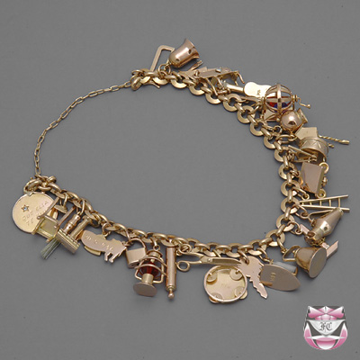 vintage rose gold charm bracelet ... ladywki