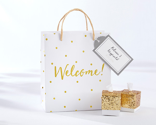 wedding bags gold foil dot wedding welcome bags (set of 12) knmoajt