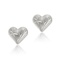 white gold earrings mondevio 14k white gold mini diamond-cut heart stud earrings mmztfiv