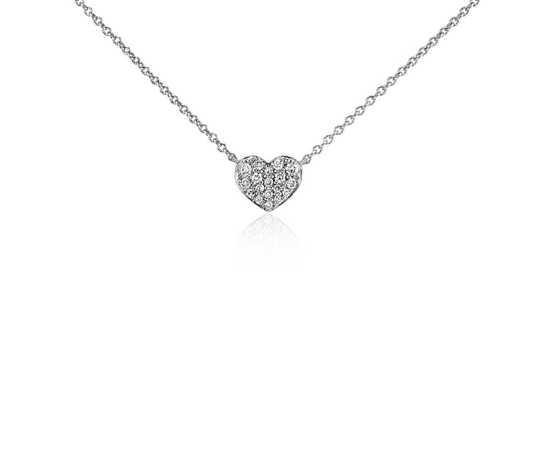 white gold necklace mini diamond heart necklace in 14k white gold nxmmnrn