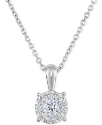 white gold necklace trumiracle® diamond halo cluster pendant necklace (1/3 ct. t.w) in uchxpst