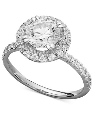 white gold rings arabella 14k white gold ring, swarovski zirconia round pave engagement ring  (3-1 aqxekgt